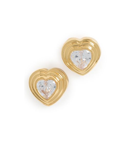 Gwen Beloti White Heartbeat Xl Stud Earrings