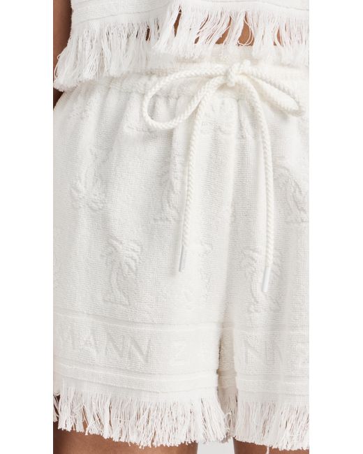 Zimmermann White Alight Toweling Shorts