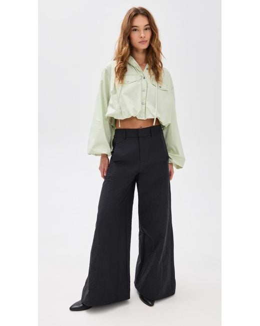 Sea Black Willow Wrinkled Suiting Pants