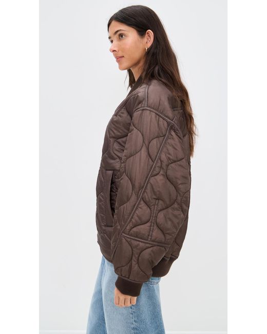 Agolde Brown Isla Quilted Jacket