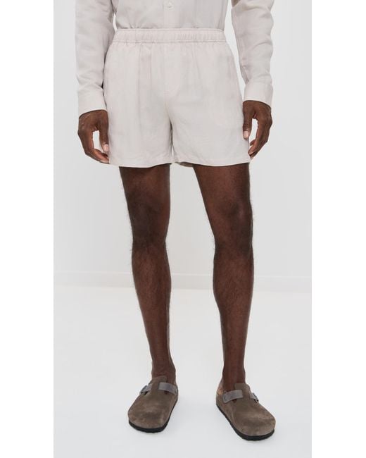 AUTO-REPLY White Linen Shorts 4.75 for men