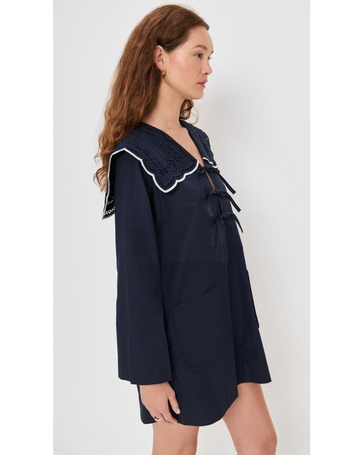 Sea Blue Marie Embroidery Dress