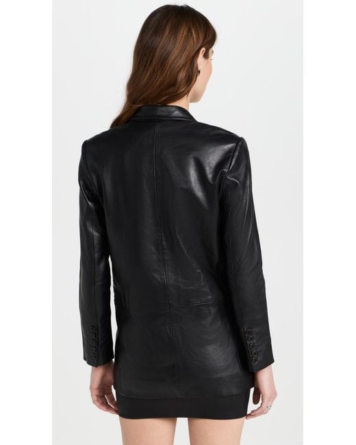 SPRWMN Black Leather Blazer