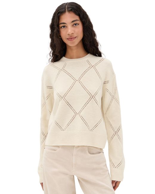 Vince Natural Textured Argyle Sweater