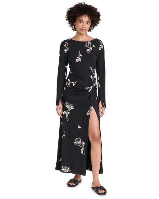 black gold embroidered dress Regal Black Panther Dress with Gold Embroidery