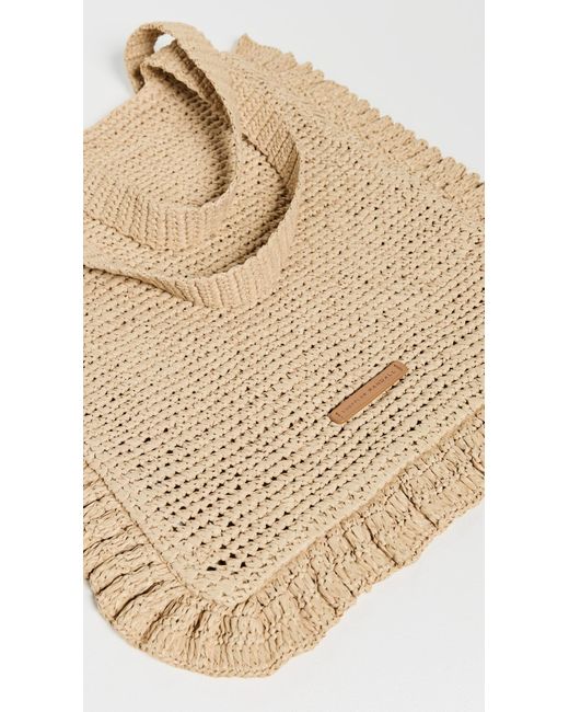 Loeffler Randall Natural Justine Crochet Ruffle Tote