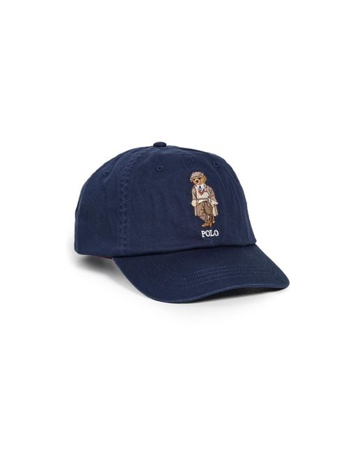 Polo Ralph Lauren Blue Classic Twill Novelty Bear Sport Cap for men