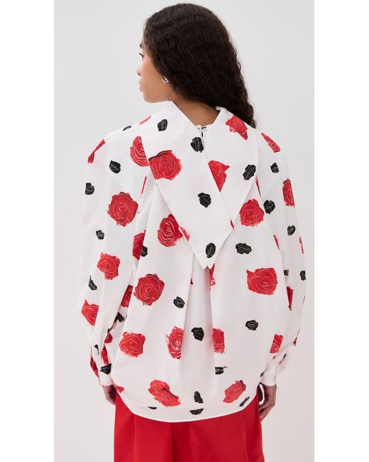 Marni Red Balloon Top With Long Raglan Sleeves