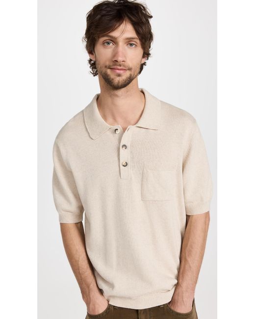 Corridor NYC Knit Slouchy Polo in Natural for Men | Lyst