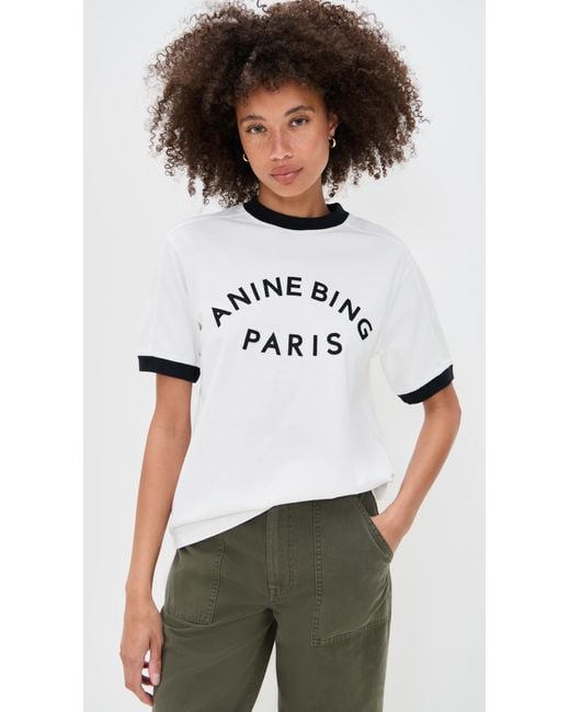 Anine Bing White Jaylin Tee Paris
