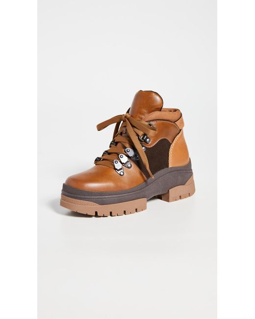 See By Chloé Natural Aure Flat Hiker Boots