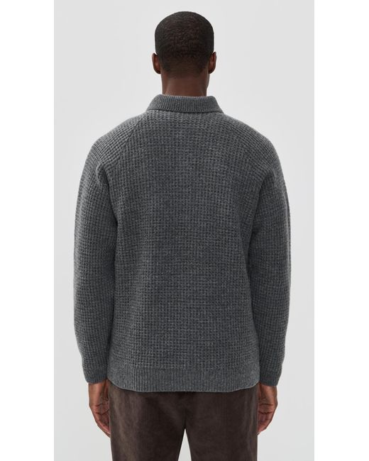 Closed Black Knitted Polo for men