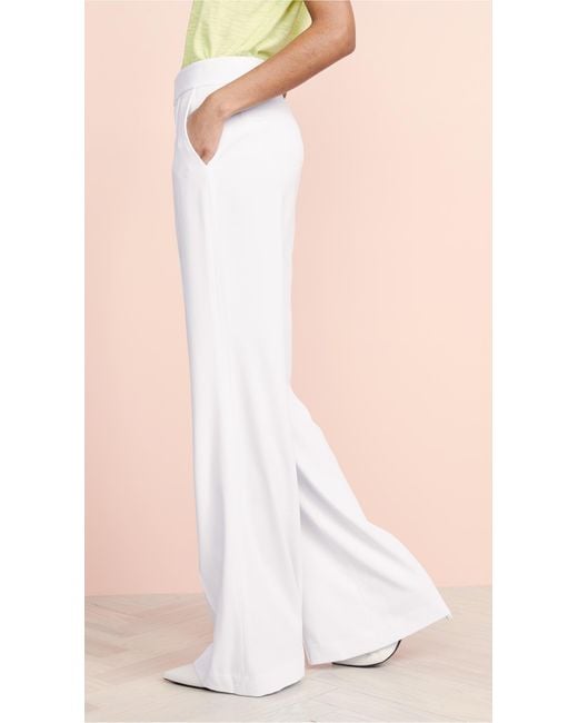 Alice + Olivia White Dylan High Waisted Leg Pants