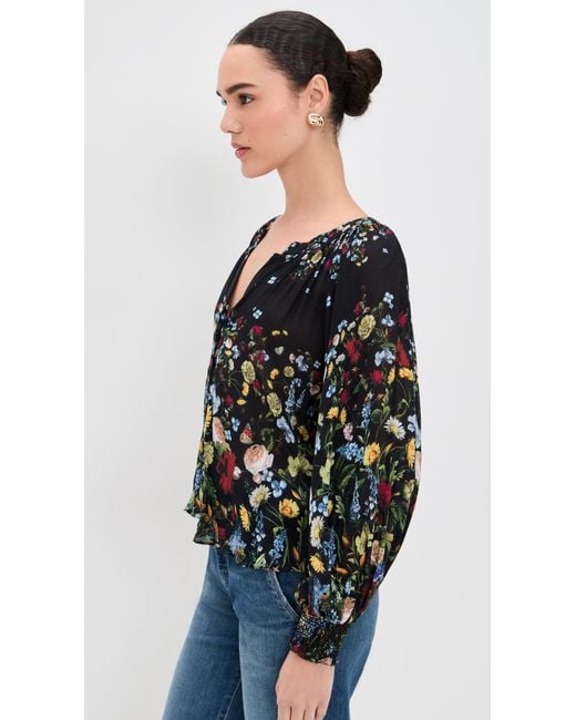 Alice + Olivia Black Thalia Button Down Blouse