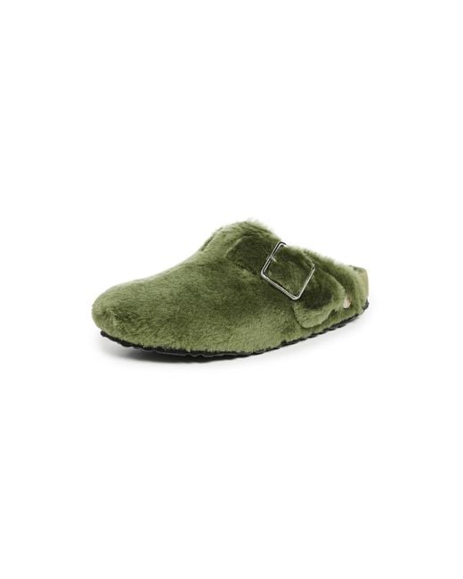 Birkenstock Green Boston Shearling Clogs