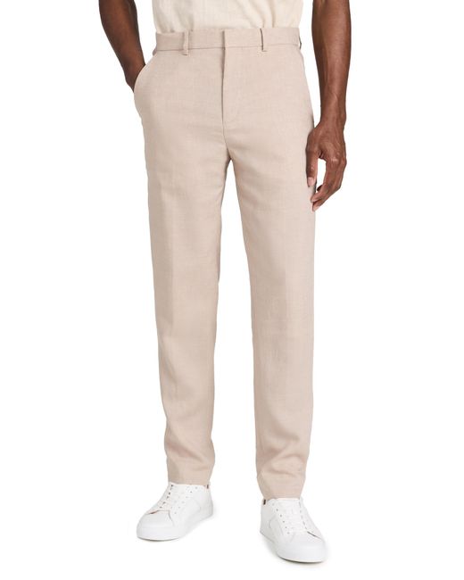Club Monaco Natural Tech Linen Suit Trousers Lt. Khaki Mix/khaki for men