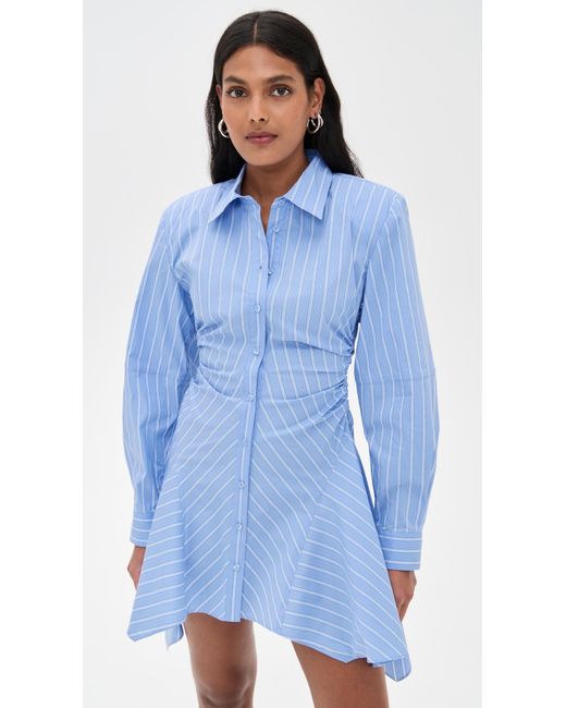 AKNVAS Blue Deena Striped Button Down Dress