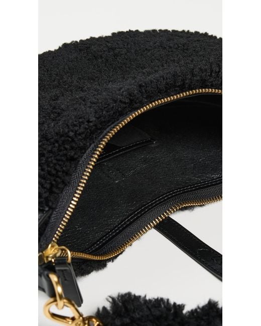 Polo Ralph Lauren Black Shearling Vachetta Id Mini Shoulder Bag