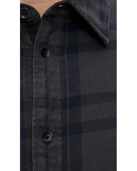 Rag & Bone Blue Tomlin Overdyed Flannel Shirt for men