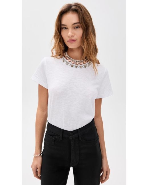 Cinq À Sept White Pearl Rhinestone Necklace Danielle Tee