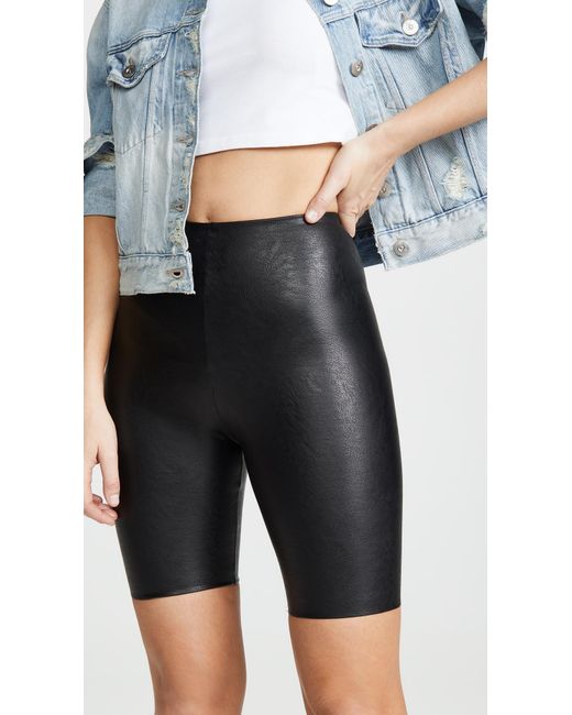 spanx faux leather bike shorts