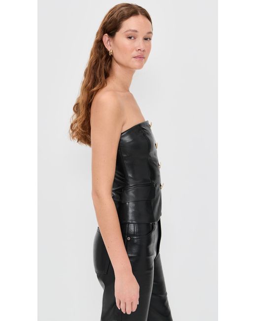 Alice + Olivia Black Madison Vegan Bustier Top