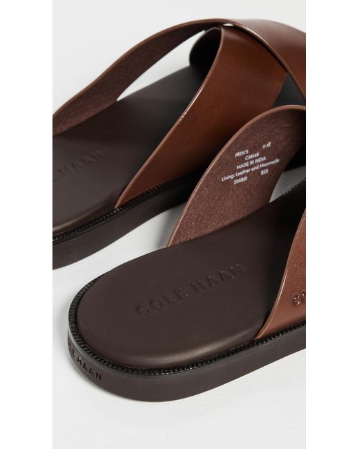 Cole Haan Brown Nantucket Cross Strap Sandals for men