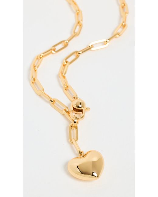 Jenny Bird White Puffy Heart Chain Necklace