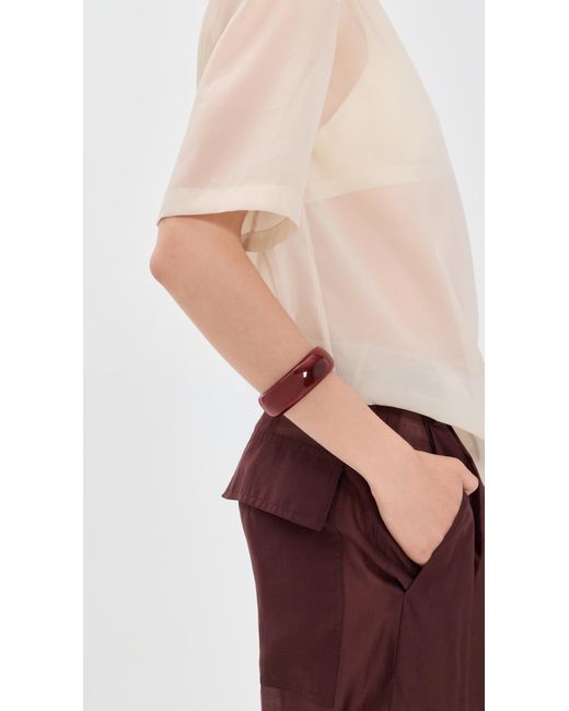 Shashi Brown Oval Hinge Bangle Bracelet