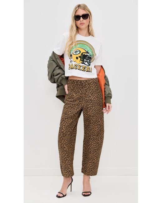 Junk Food Multicolor Packers Game Time Mn Crop Tee
