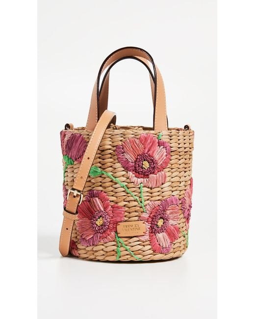 Frances Valentine Multicolor Small Spring Flower Bucket Bag
