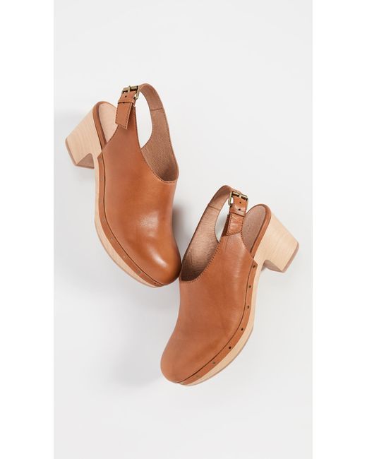 leather sling back clogs