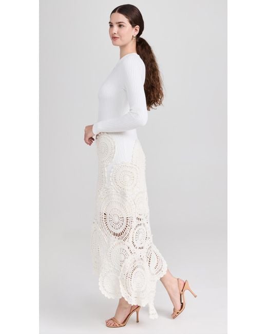 【Aje.】Mosaic Crochet Midi Dress ニット クロシェ ミディ Aje Mosaic Crochet Midi Dress in Ivory | REVOLVE