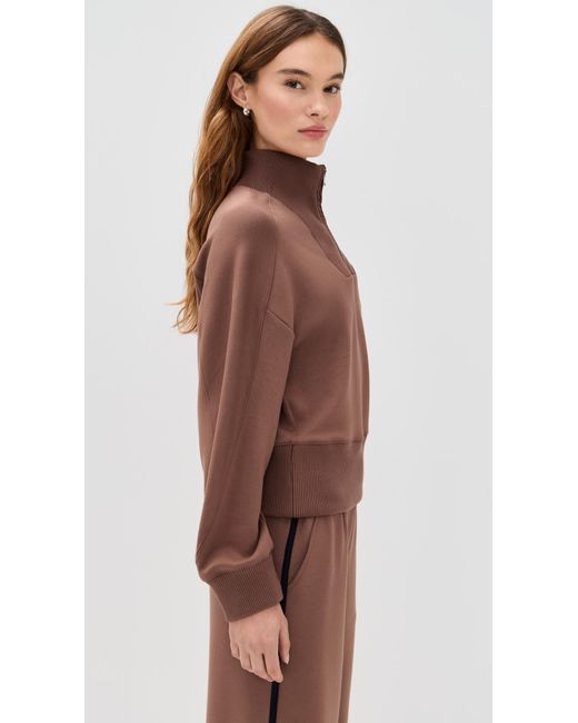 Le Bos Brown Thea Quarter-Zip Pullover