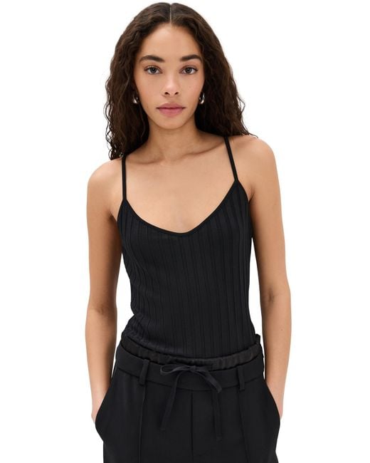 Vince Black Rib V Neck Cami