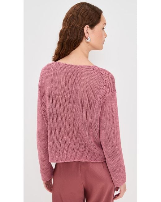 Vince Pink Coated Cotton Pullover