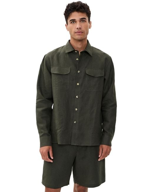 De Bonne Facture Black Two Pocket Overshirt for men