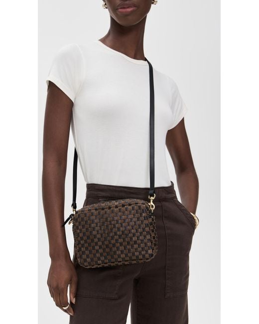 Clare V. Brown Midi Crossbody Woven Bag