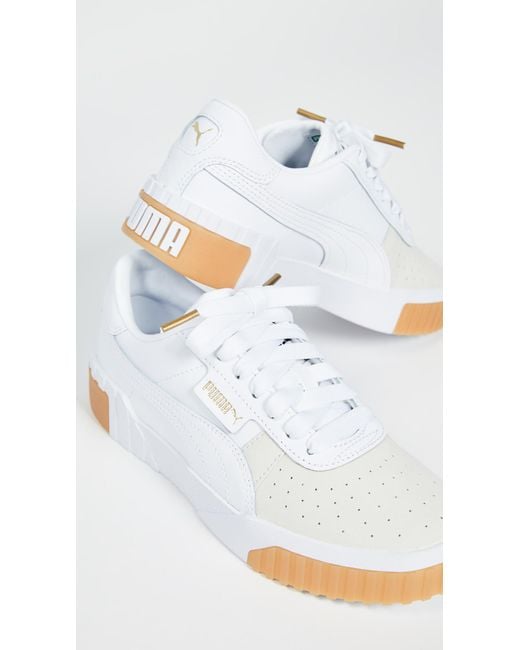 PUMA Leather Cali Exotic Sneakers in White | Lyst UK