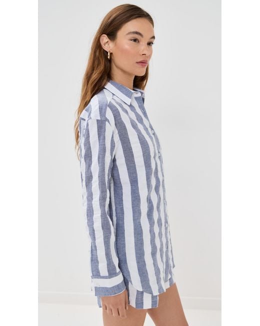 Le Bos Blue Cecillia Button Down