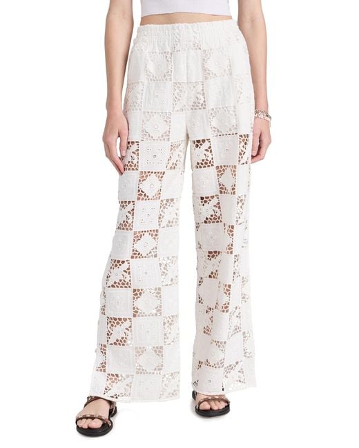 Sea White Melia Embroidery Pants