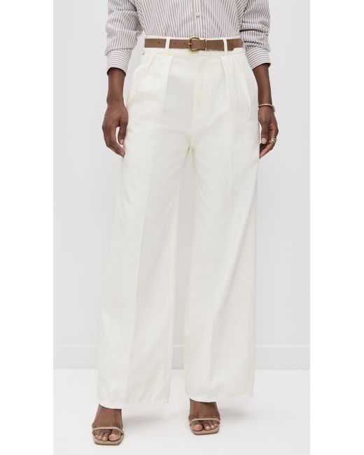 Citizens of Humanity White Petra Pleated Trousers