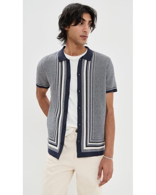 Marine Layer Blue Ethan Sweater Button Down for men