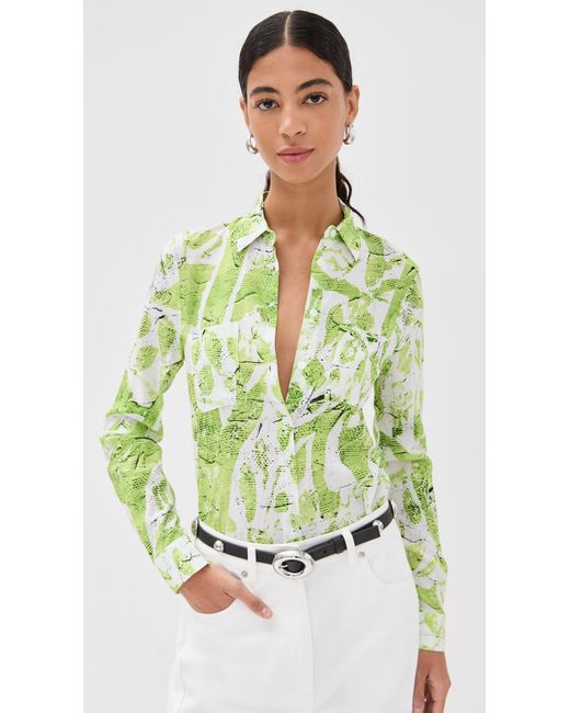 Stella Jean Green Printed Button Up