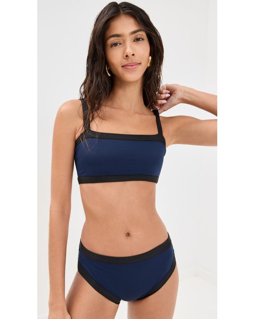 Sea Blue Panna Color Block Reversible Bikini Bottoms