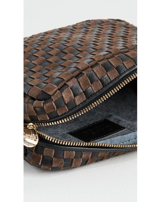 Clare V. Brown Midi Crossbody Woven Bag