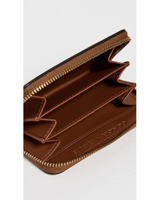 COACH Brown X Peanuts Small Zip Around Card Case