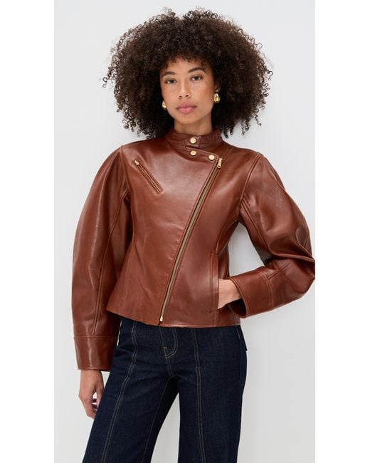 Ulla Johnson Blue Ilaria Leather Jacket