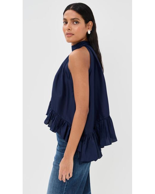 Azeeza Blue Plath Silk Top