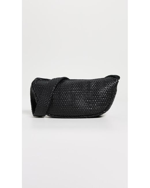 St. Agni Black Lattice Weave Crescent Bag